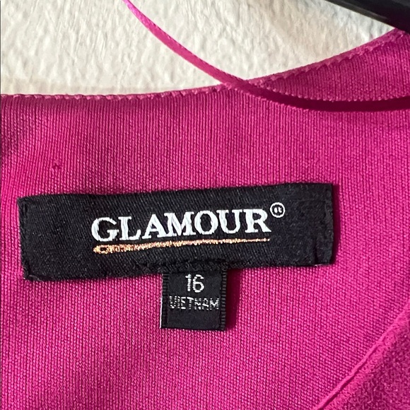 Glamour Magenta Midi Dress with Ruffle Details size 16 - Picture 2 of 9